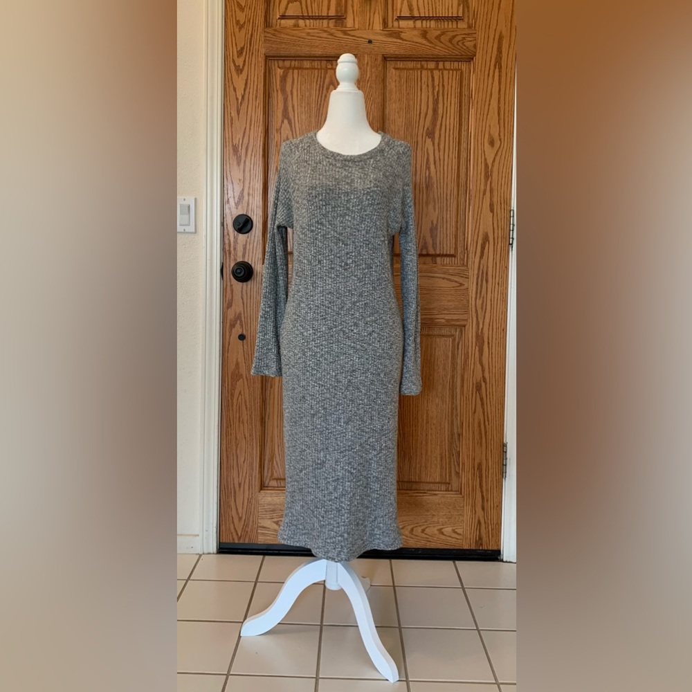 Sonnet James A Play Dress Grey Heather Knit Small Made in California NWOT